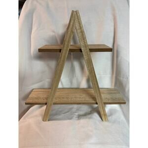 2-Tier A Frame Wood Tabletop Kitchen Tray Server